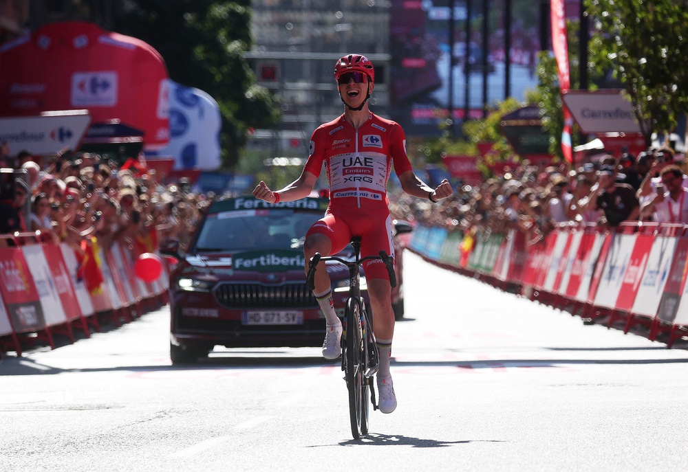 Pogacar won three stages before his nasty crash on stage eight (Reuters)