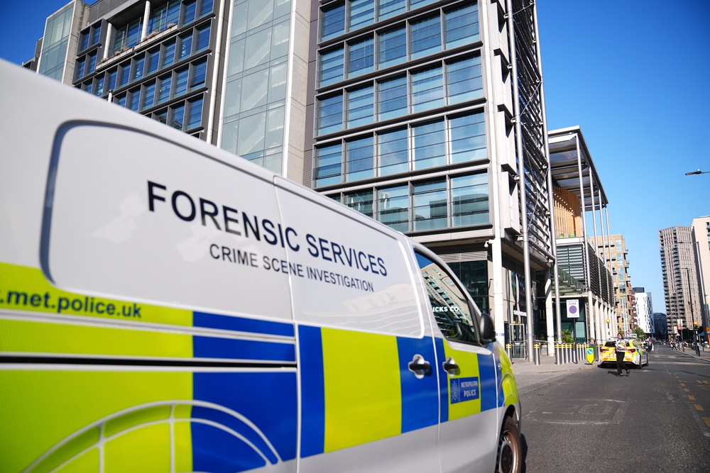 A forensic services vehicle at the scene of a fatal stabbing at Brent Civic Centre (James Manning/PA) (PA Wire)