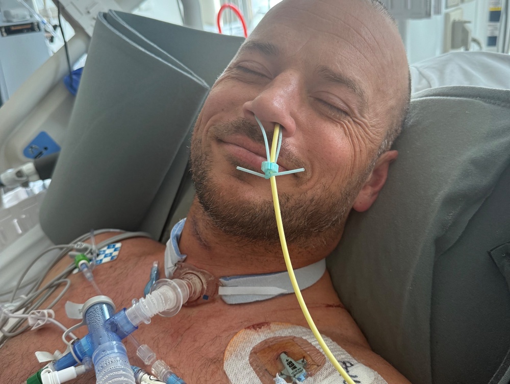 The husband and father of five broke two vertebrae and severely injured his spinal cord (Collette family via GoFundMe)