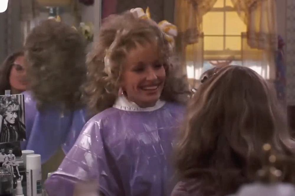 ‘I don't trust anyone who does their own hair,’ Dolly said in the film (Tri-Star Pictures)