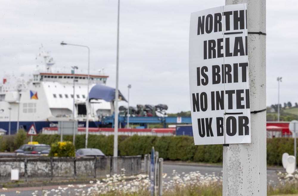 An anti-Northern Ireland Protocol sign close to Larne Port in 2022 (PA) (PA Archive)