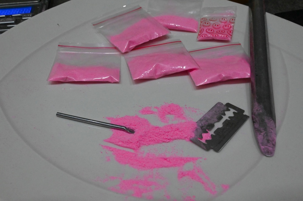 Pink cocaine is a strawberry-flavoured polydrug that commonly contains MDMA and ketamine (AFP/Getty)