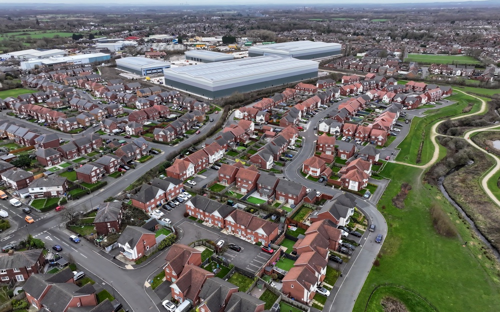 The huge warehouses now dominate the estate (Getty)