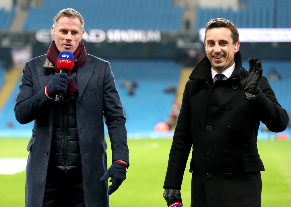 Jamie Carragher (left) has become a pundit with Sky Sports. (PA Archive)
