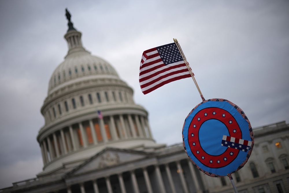 The new press secretary has also shared social media posts promoting QAnon (Getty)