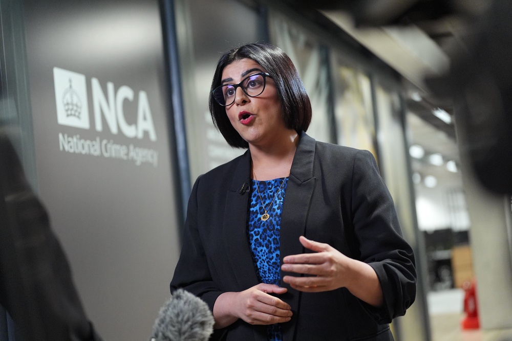 Home Secretary Shabana Mahmood speaks to the media (PA)