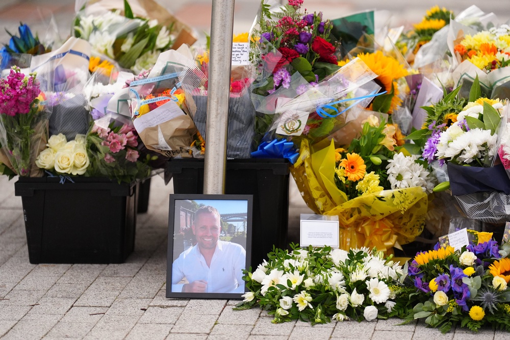 Flowers at the Cleveland Police HQ in Middlesbrough (Owen Humphreys/PA) (PA Wire)