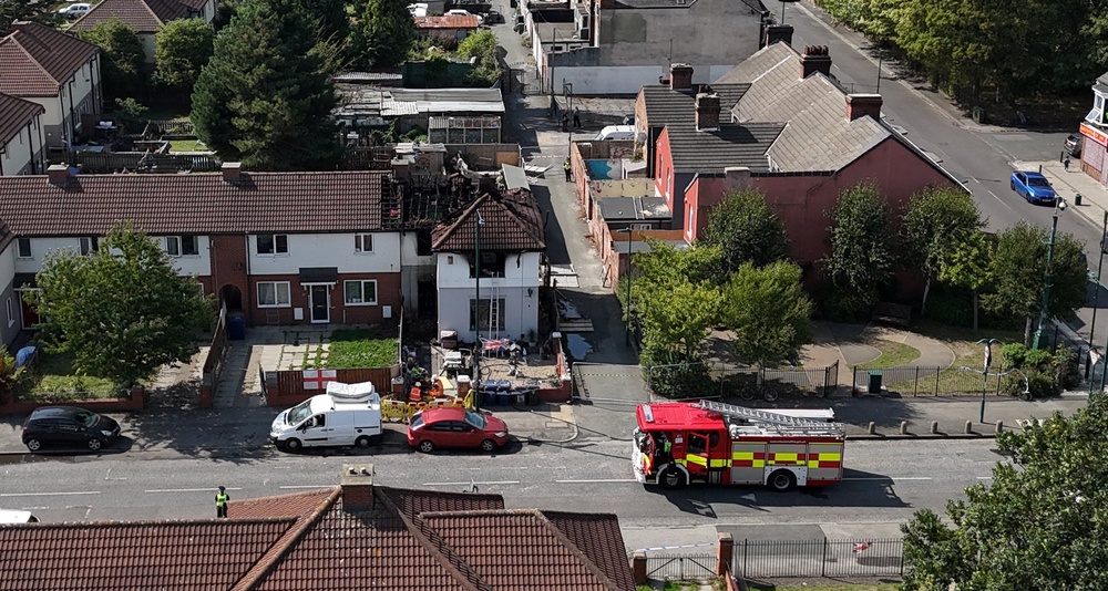 Emergency services at the scene (Owen Humphreys/PA) (PA Wire)
