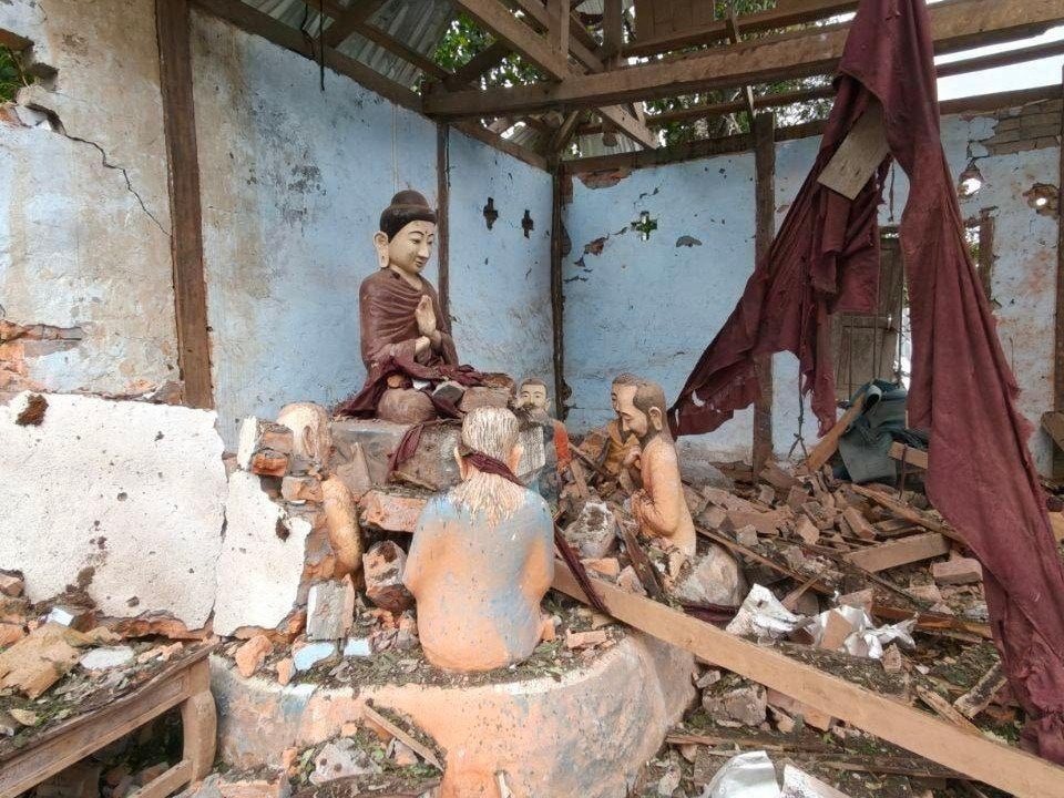 Aftermath of the airstrikes at Sein Nyin Wa village (Arakan Army)