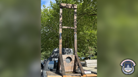 United States Capitol Police have arrested a California man with what they said was a guillotine in the bed of a pickup truck parked near the U.S. Capitol complex (Capitol Police)