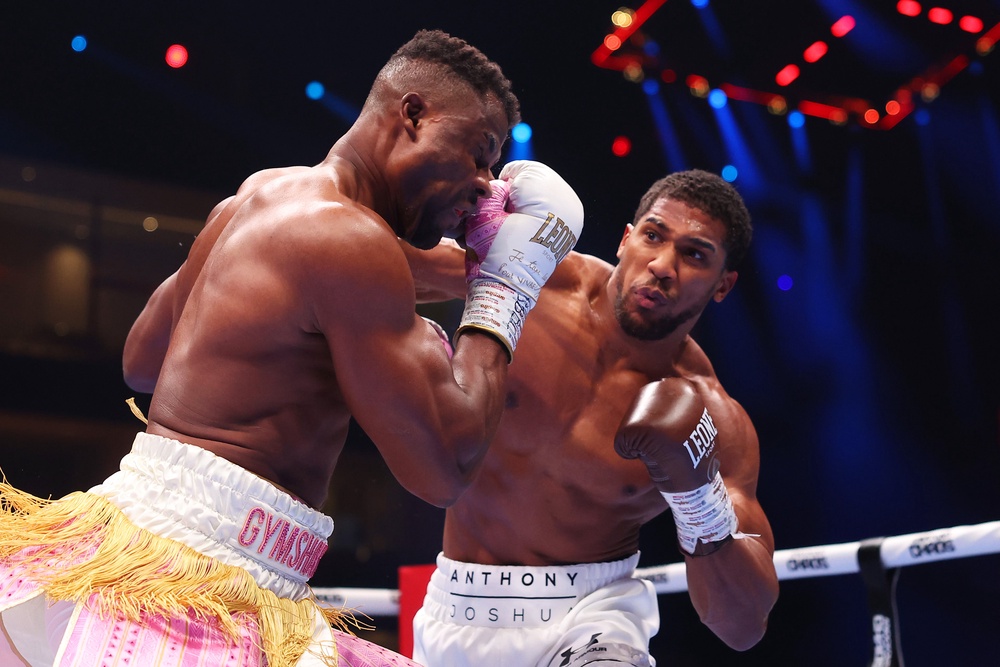 Anthony Joshua knocked out Ngannou in March 2024 (Getty)
