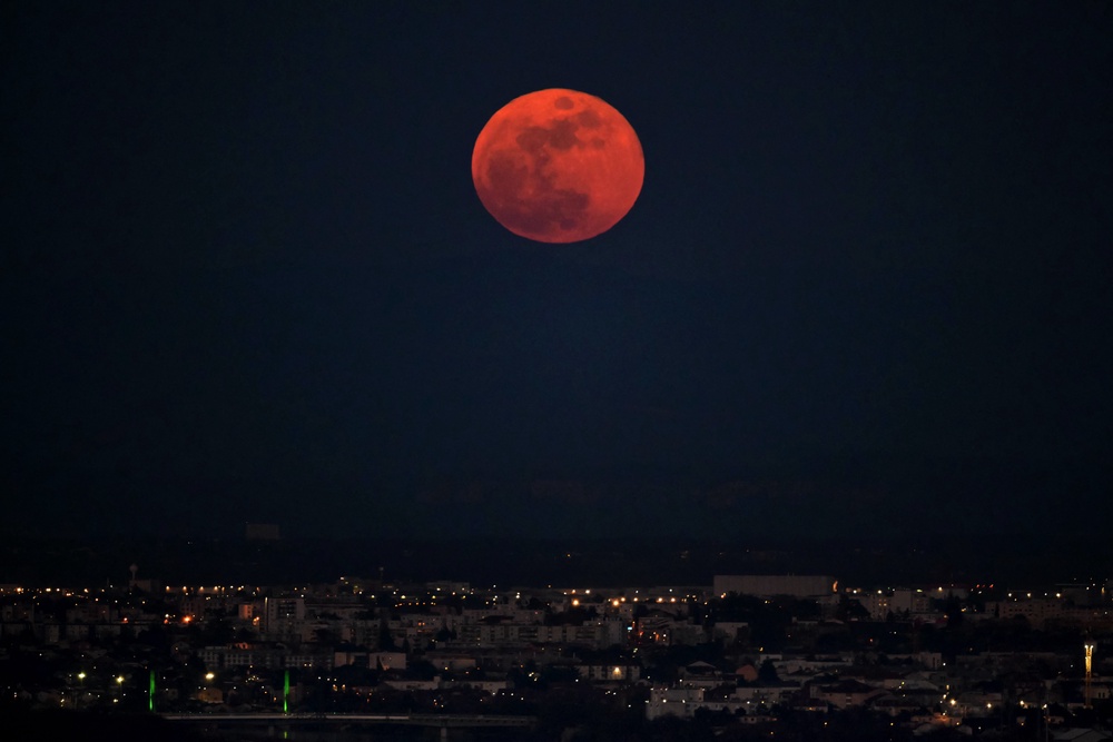 The March ‘Blood Moon’ above Lyon (AFP/Getty)