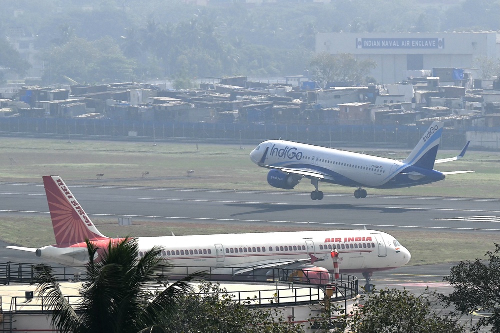 An Air India aircraft at the Mumbai airport in India on 8 December 2025 (AFP/Getty)