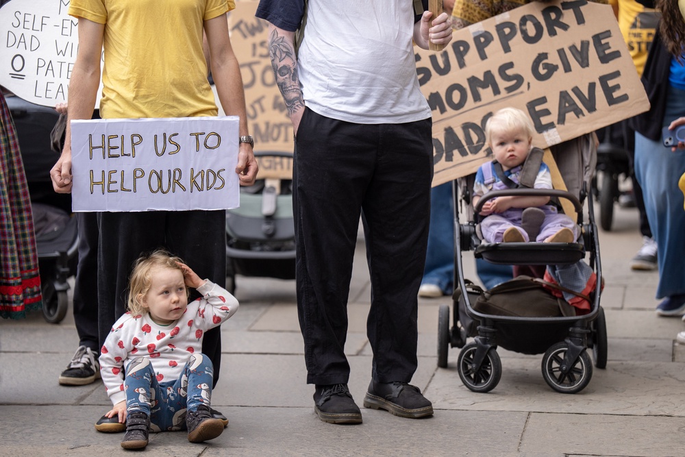 Young children joined their parents at the protest (Jane Barlow/PA) (PA Wire)
