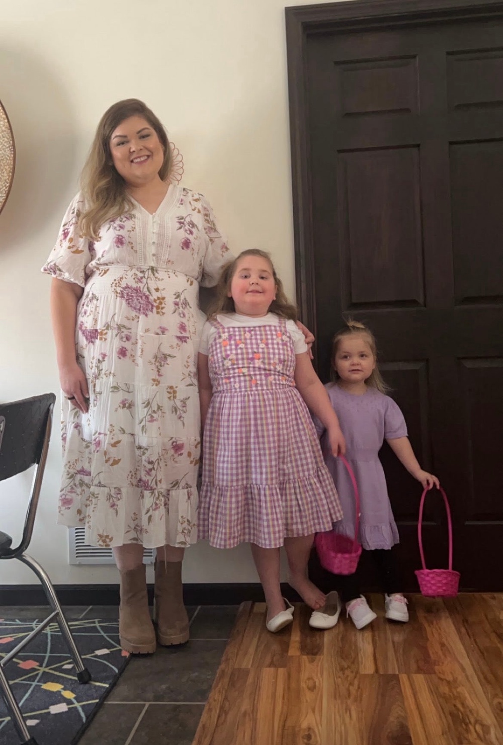Wisconsin mom Onna Wallace with her daughters Lachlan, 8, and Lettie, 5. Clancy’s trial triggered memories of her own postpartum mental health struggles eight years ago (Onna Wallace)