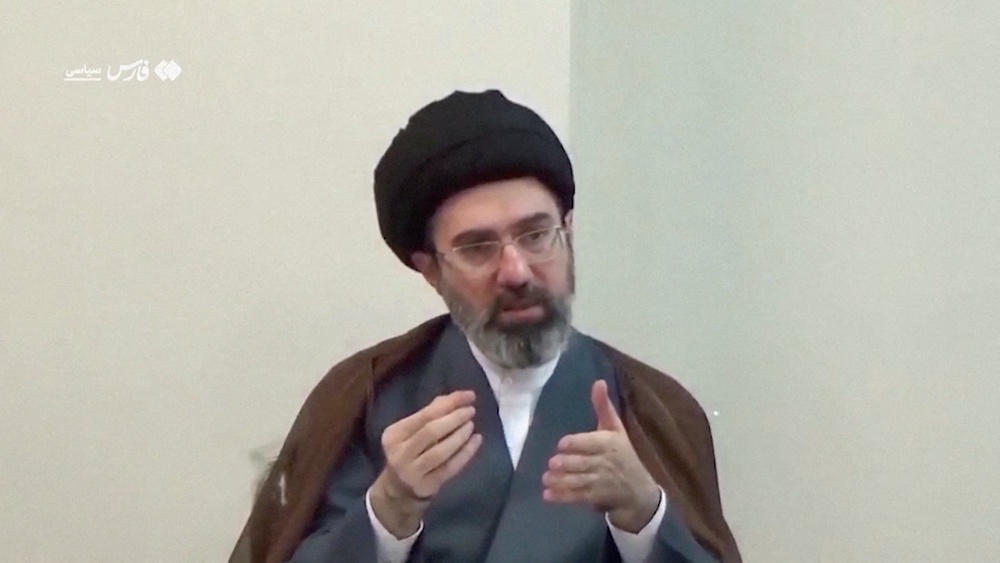 A still image from undated archive footage released by Iranian media on August 24, 2026, shows Mojtaba Khamenei attending a meeting before he assumed the role of Iran's Supreme Leader, at an unknown location (Reuters)
