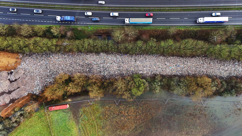The illegal dump was beside the A34 and near the River Cherwell (Jonathan Brady/PA) (PA Archive)