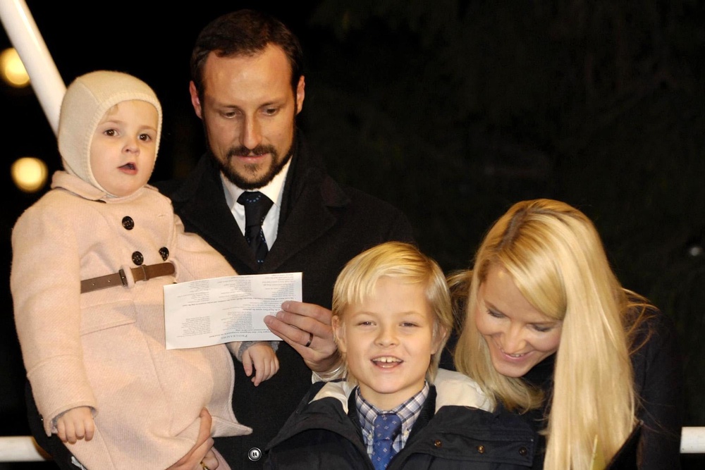Crown Prince Haakon and Crown Princess Mette-Marit with their children in 2006 (PA)