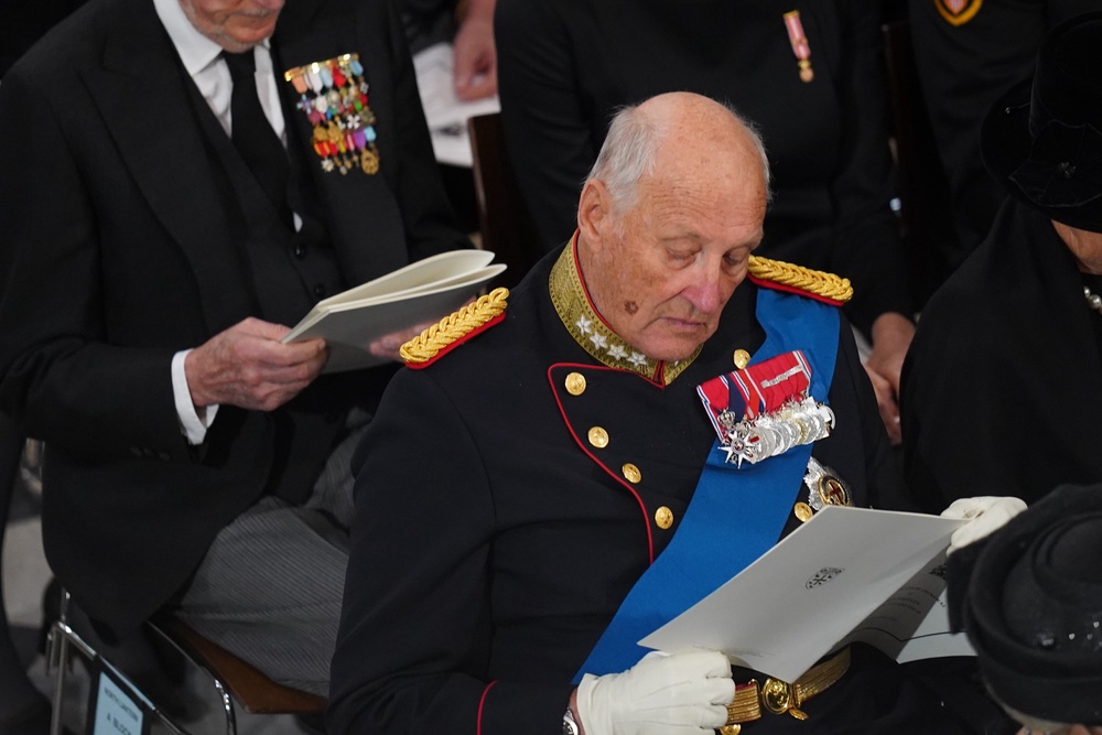 King Harald attending the state funeral of Queen Elizabeth II at Westminster Abbey in 2022 (PA) (PA Archive)