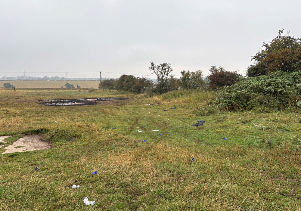 Scorch marks on the field in Haswell, County Durham (Tom Wilkinson/PA) (PA Wire)