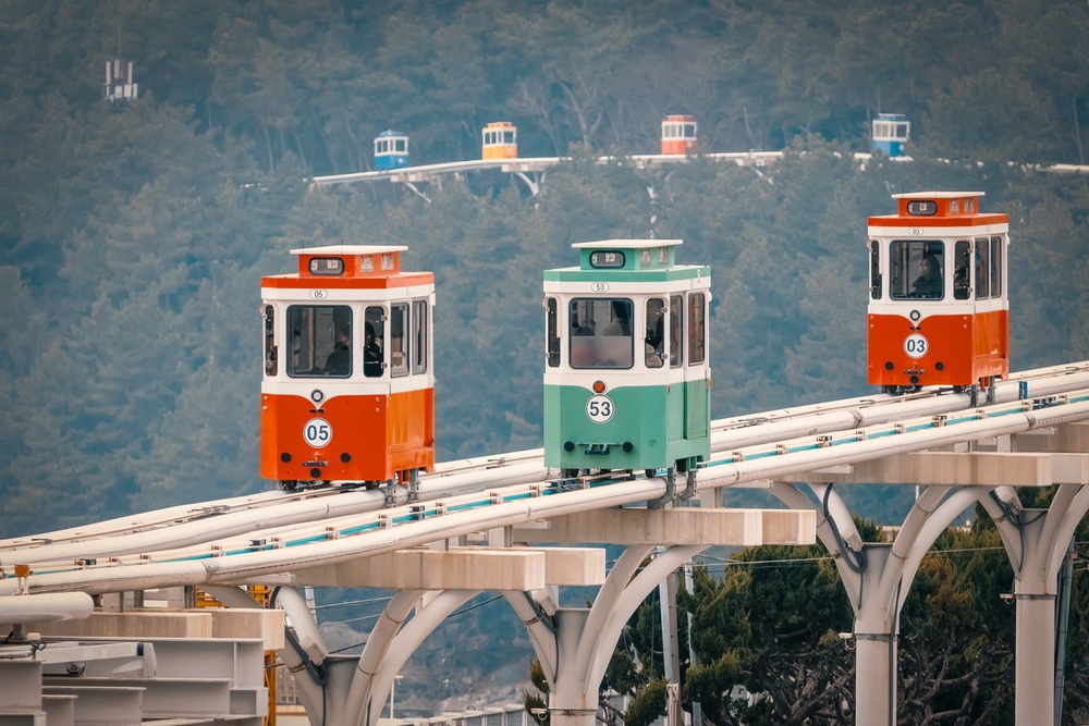 Book ahead to get a sundown ticket to ride the colourful sky capsules at Blueline Park (Getty/iStock)