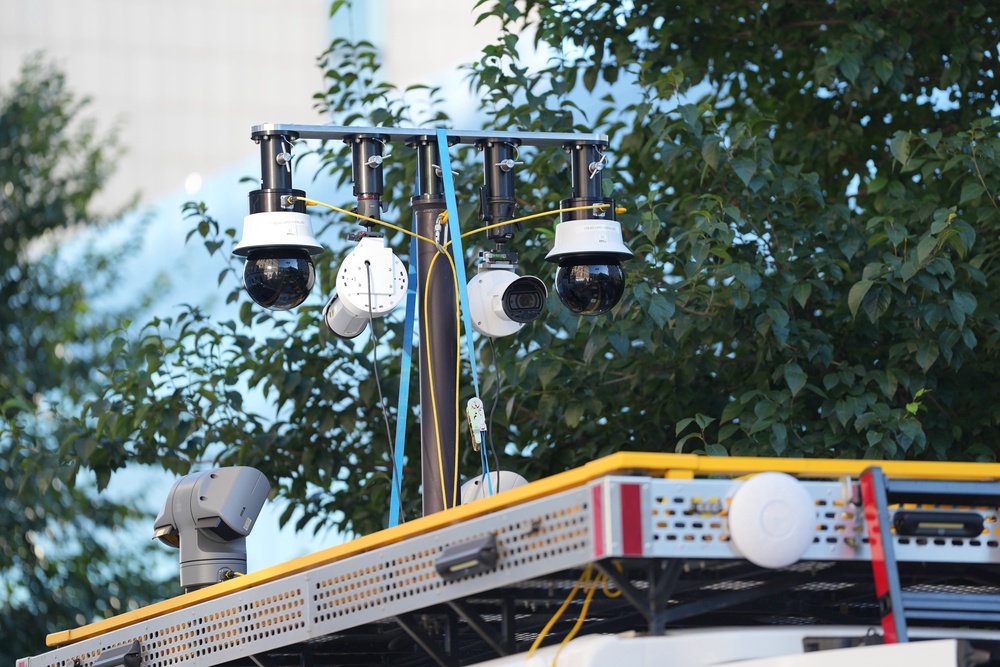 A close up of the cameras on top of a Metropolitan Police Live Facial Recognition van, in position outside Paddington Station in London, in place for the Notting Hill Carnival celebration in 2025 (Yui Mok/PA) (PA Archive)