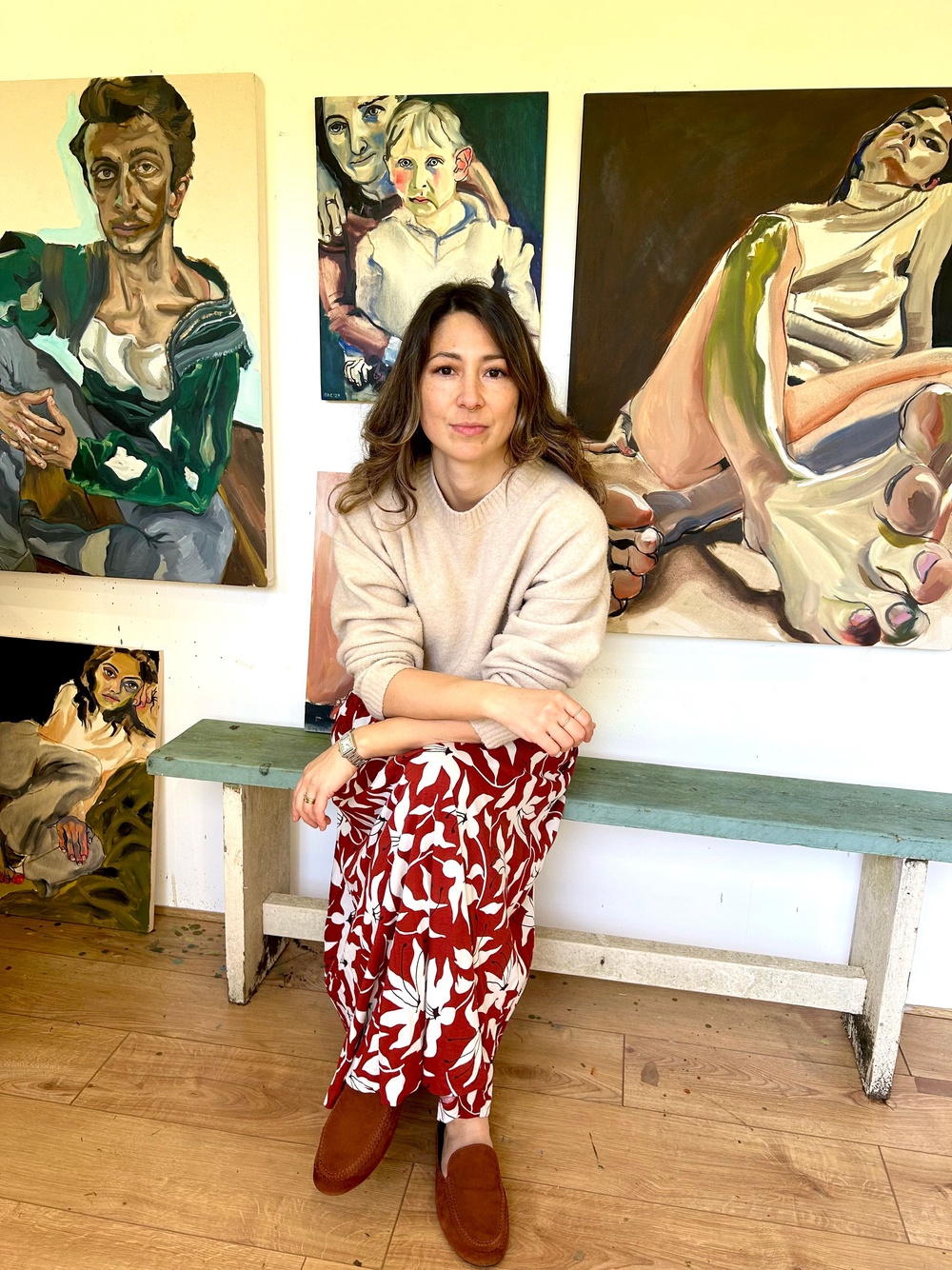 Courtney Bae spoke to those sitting for their painting about their troubled eating (Courtney Bae)
