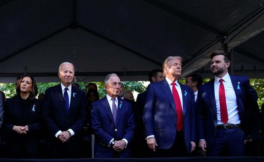 The last time Trump went to Ground Zero on September 11 was in 2024 when he joined then-President Joe Biden and other officials to remember those who lost their lives in the terrorist attack (AFP/Getty)