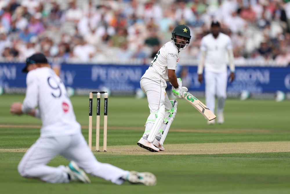 Babar Azam was well held at third slip (Getty)