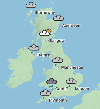 Heavy rain and thundery showers are forecast on Saturday across the country (Met Office)