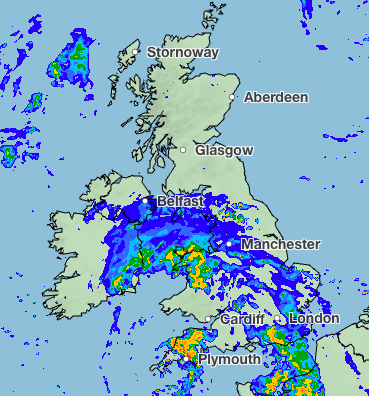 The Bank Holiday weekend is forecast to have a wet start with downpours on Saturday morning (Met Office)