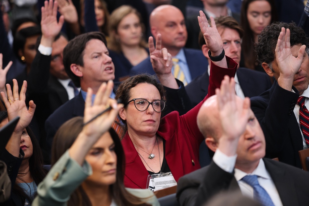 Maggie Haberman (center), a veteran journalist, has long been subject to President Donald Trump’s ire (Getty Images)
