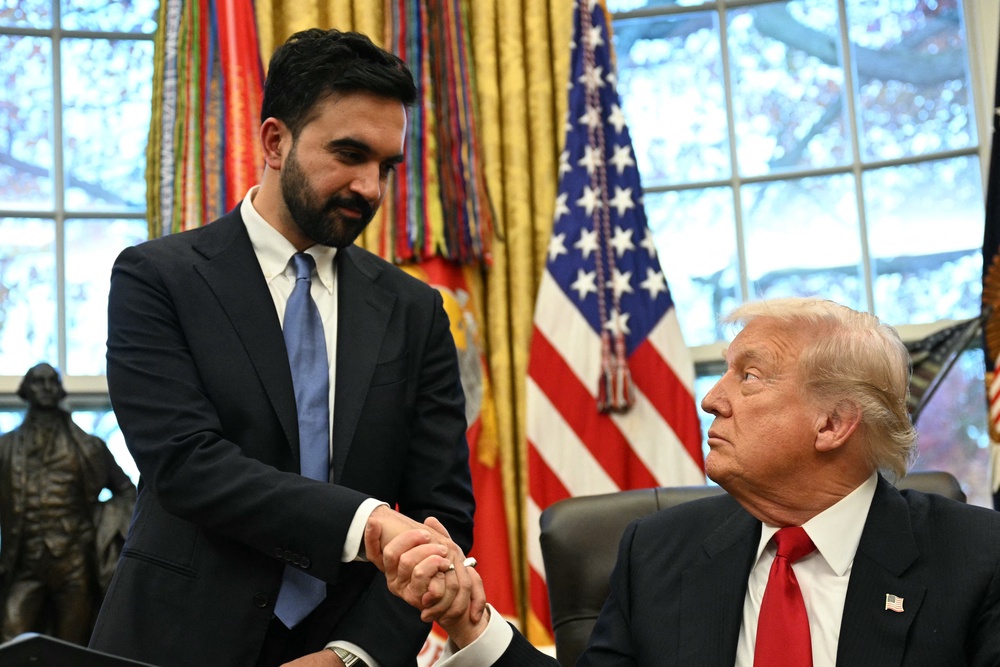The democratic socialist mayor has kept an open line of communication with the White House to keep New York City’s interests at top of mind for the Republican president, a Queens native (AFP/Getty)