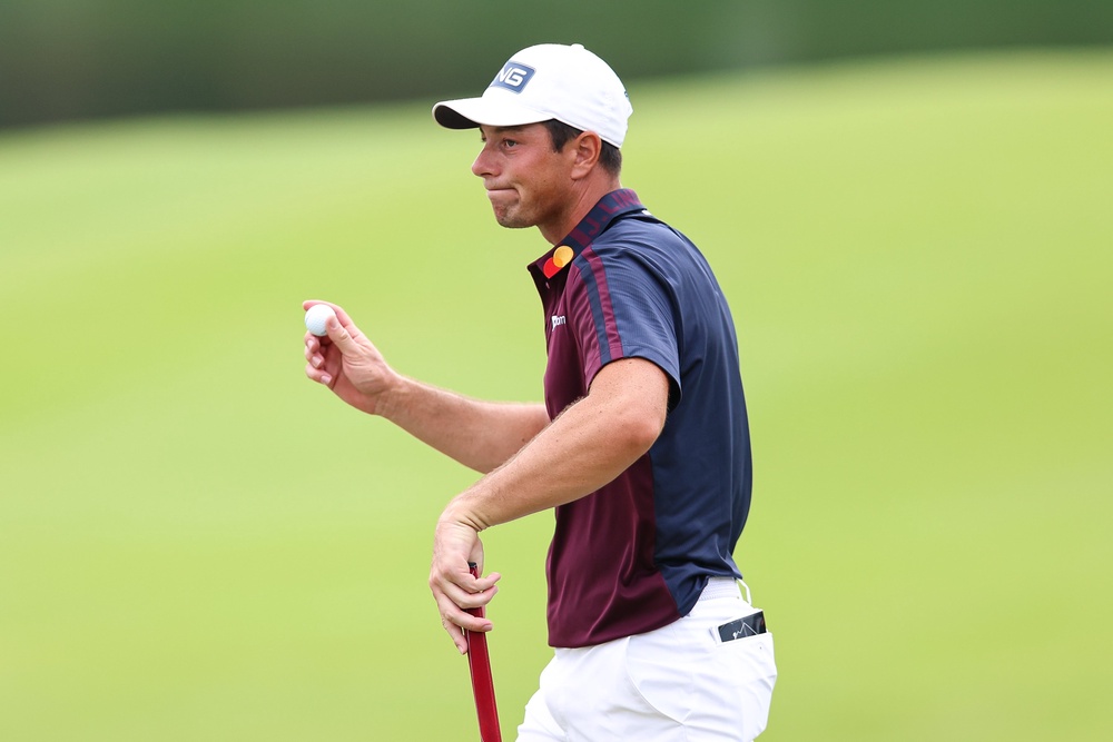 Viktor Hovland is in the lead after 54 holes at the Tour Championship (Colin Hubbard/AP) (AP)