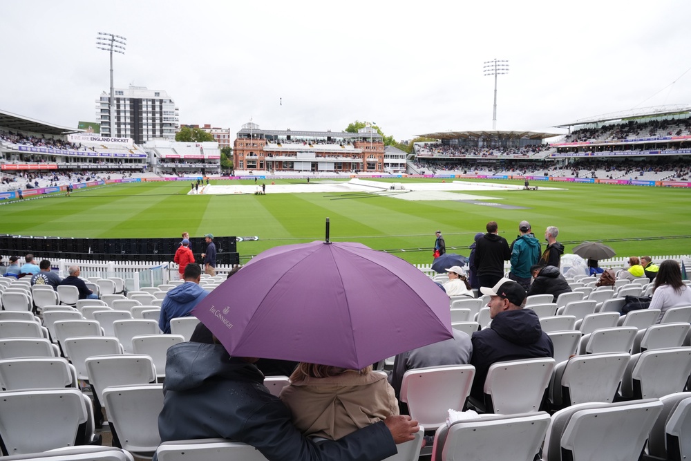 The cricket at Lord’s in London was disrupted by rain on Saturday (Ben Whitley/PA) (PA Wire)