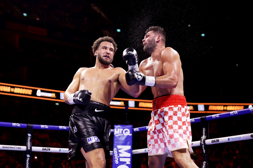 Moses Itauma suffered his first defeat after being stopped by Filip Hrgovic at The O2 (PA Wire)