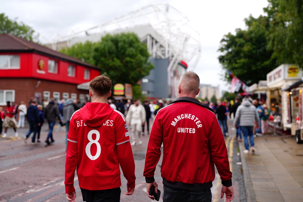 Manchester United fans for the Ipswich Town game (PA)