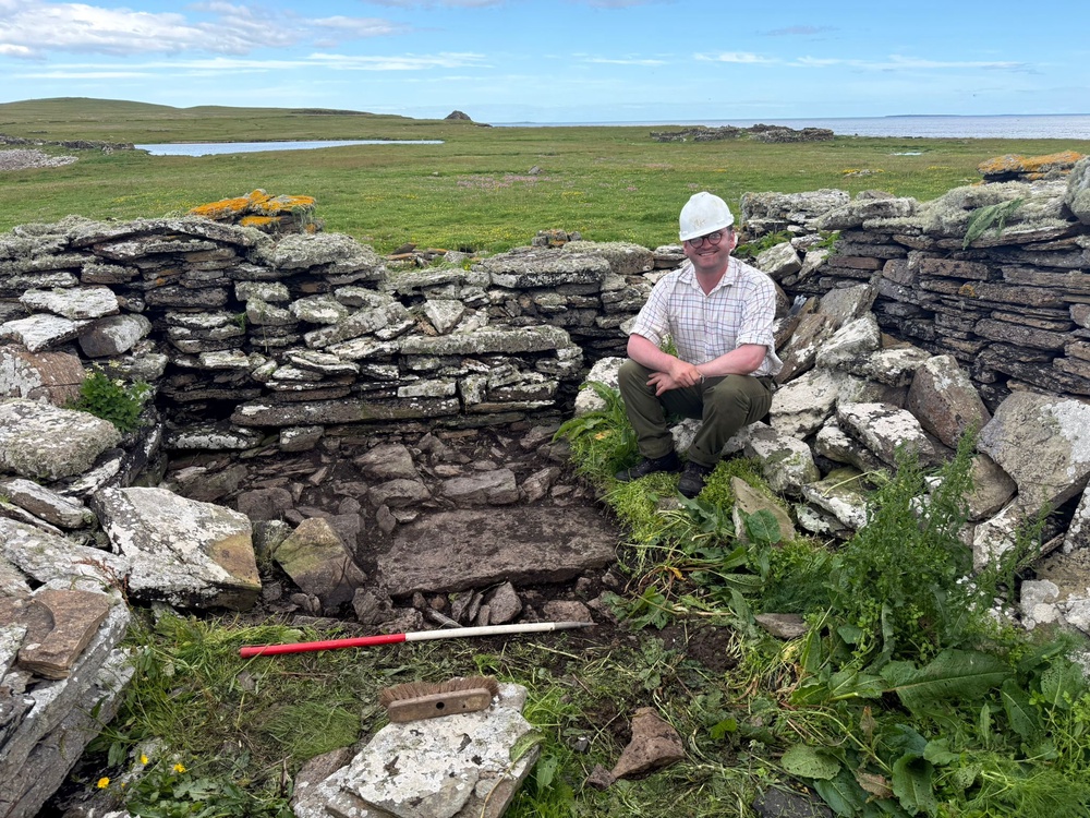 The Gordonstoun pupils made the discovery on an archaeological field trip to Swona, a tiny Orkney island where only feral cattle live (Gordonstoun/PA Wire)