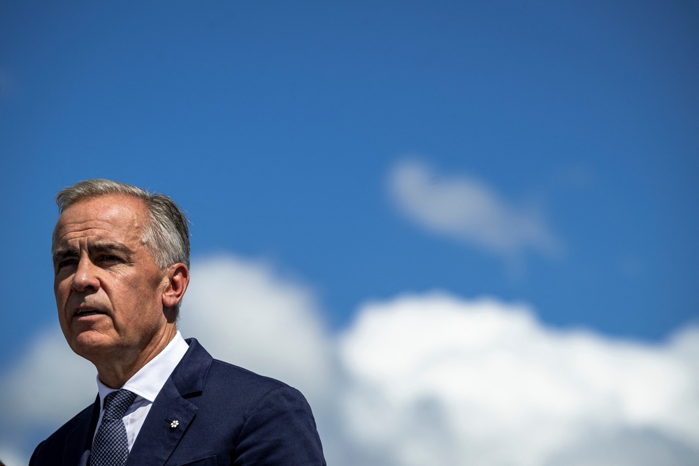 Canadian Prime Minister Mark Carney speaks about the trade dispute with the United States (AFP/Getty)