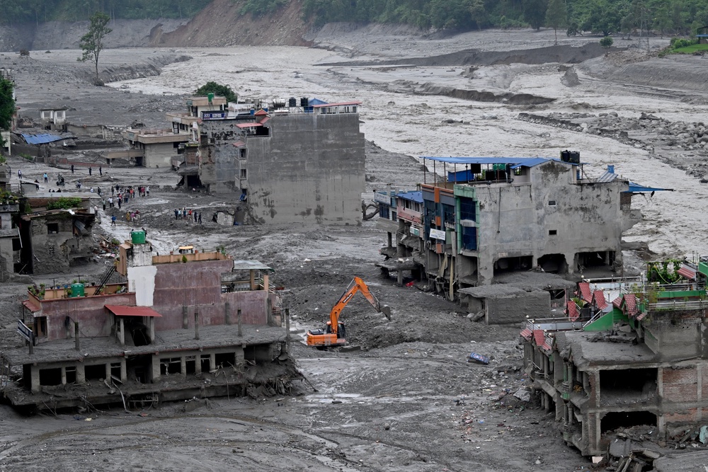 Rescue work in the aftermath of the flash floods at Trishuli Centre in Nepal's Nuwakot district on 31 August 2026 (AFP/Getty)