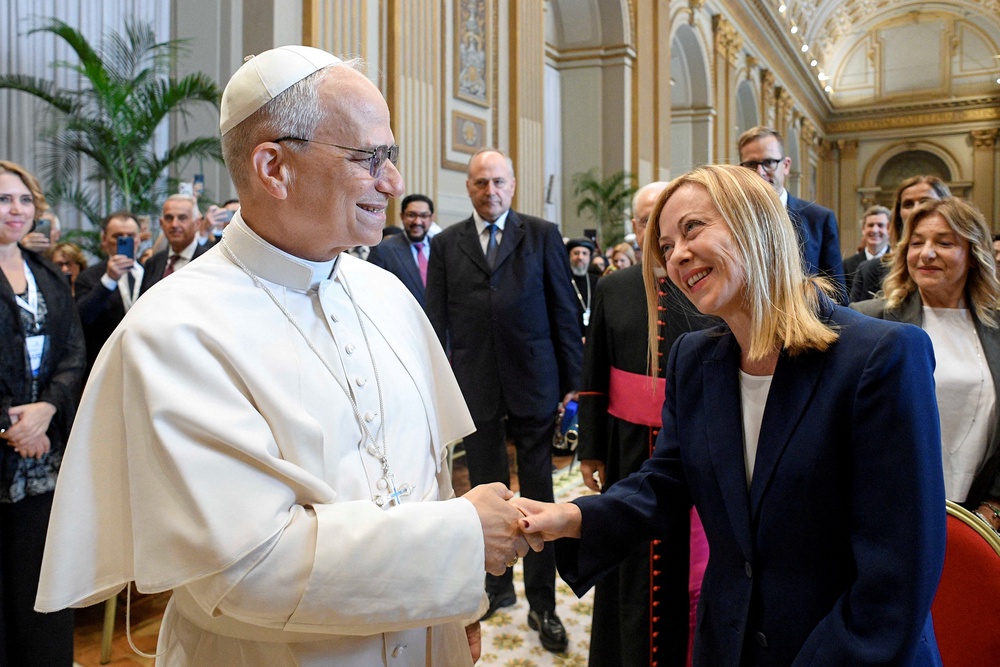 Meloni defended Pope Leo while he was coming under attack from Trump (Vatican Media)
