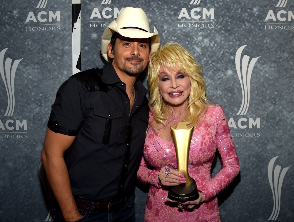 Brad Paisley and Dolly Parton (pictured in 2017) collaborated on the 2005 song ‘When I Get Where I’m Going’ (Getty Images for ACM)
