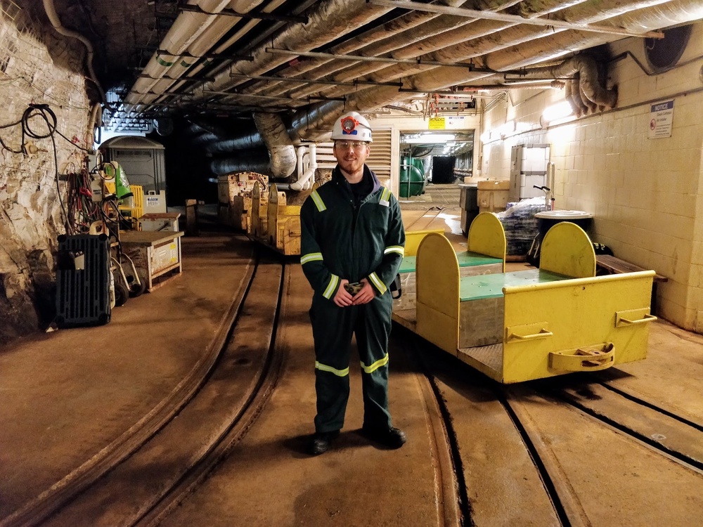 Dr Sam Eriksen, University of Bristol Senior Research Associate, at the Sanford Underground Research Facility (SURF) (PA)