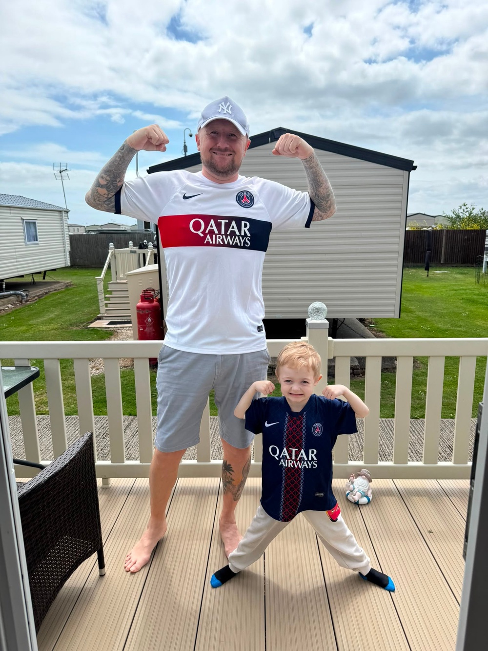 Garry Jackson with his six-year-old son Harry, after he received a liver and bowel transplant (Family handout)
