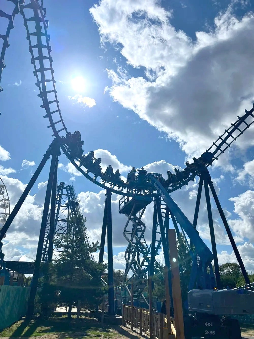Firefighters rescuing 27 people stuck on a rollercoaster at Pleasurewood Hills (Suffolk Fire and Rescue Service/PA) (PA Media)