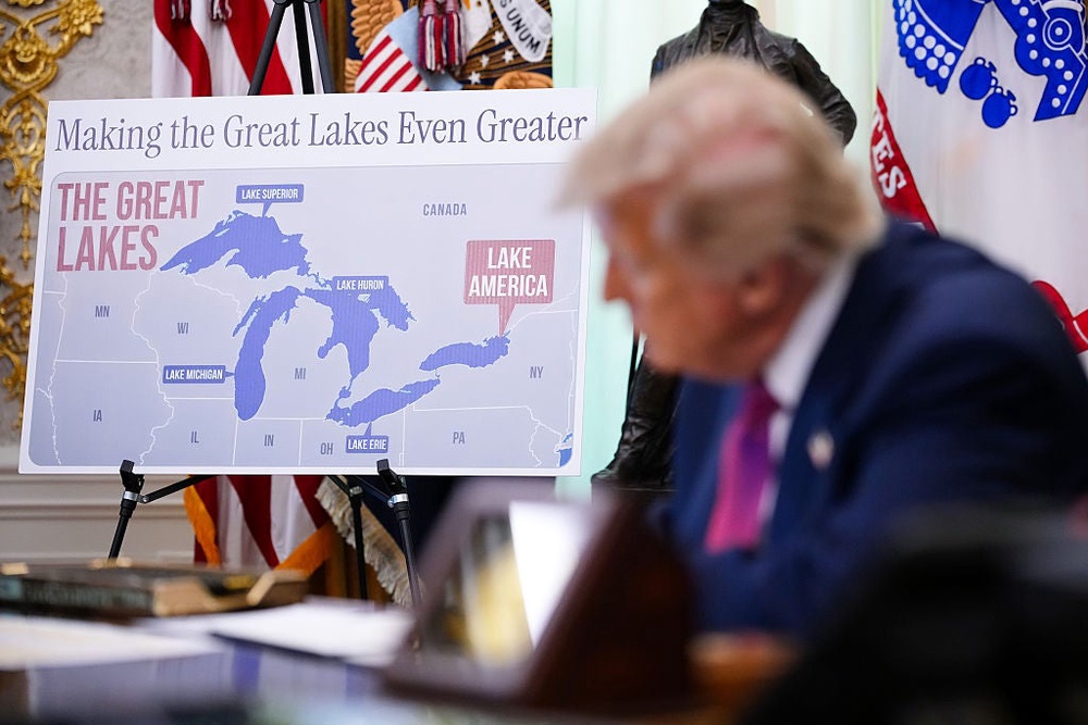 Trump signed an executive order renaming Lake Ontario to ‘Lake America’ (Getty)