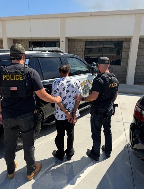 Easter turned himself in after allegedly crashing his Chevrolet Camaro into the girls' Acura TL at 117 mph in nearby Victorville on August 14 (California Highway Patrol)
