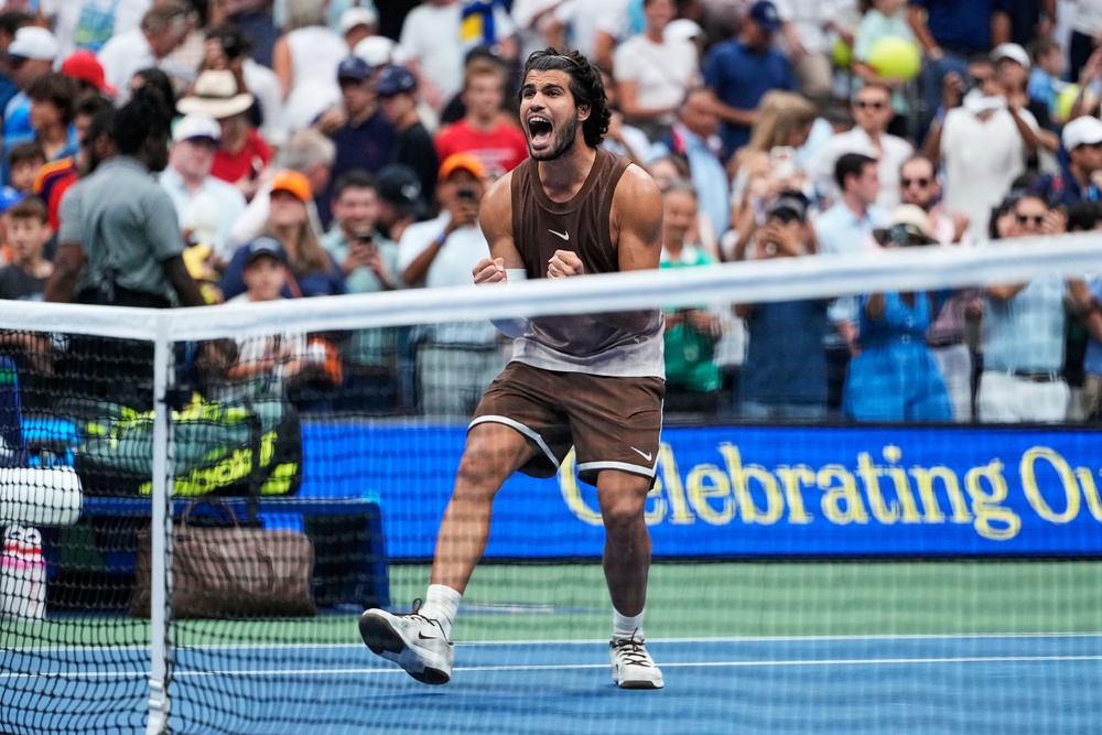 Carlos Alcaraz had waited a while to celebrate a victory (Seth Wenig/AP)