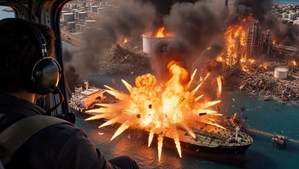 Trump posted an AI clip claiming Kharg was “being destroyed” (@RealDonaldTrump, Truth Social)