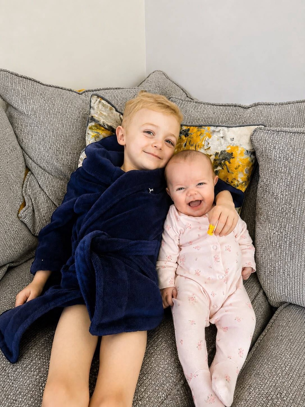 Harry Jackson and his sister Primrose after the transplant (Family Handout/PA) (PA Media)